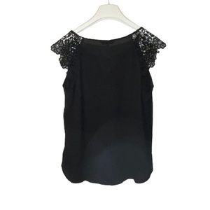 Express Black Lace Cap Sleeve Top Blouse  Women Size Medium